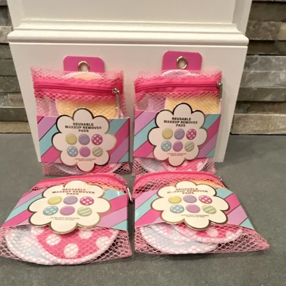 Hobby Lobby Reusable Ultra-Soft Microfiber Makeup Remover Pads Pink Polka Dot